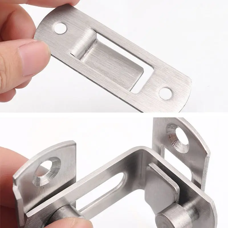 Stainless Steel Right Angle Locking Latch Sliding Barn Door Lock Doors Windows Safety Security Home Anti-Theft Guard