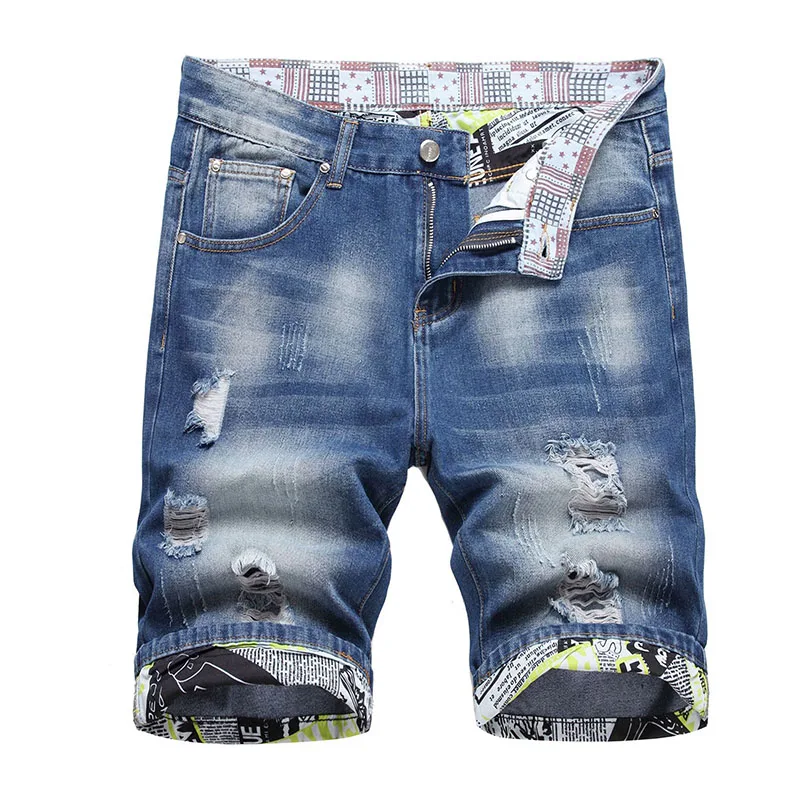 Summer Mens Ripped Short Jeans Brand Clothing Bermuda Cotton Shorts Men Thin Breathable Casual Denim Shorts