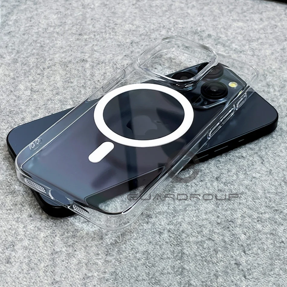 thumbnail image 1 of Original Ultra Thin For Magsafe Transparent Case For iPhone 15 14 13 12 Pro Max Magnetic Wireless Charge Glossy Clear PC Cover, 1 of 5