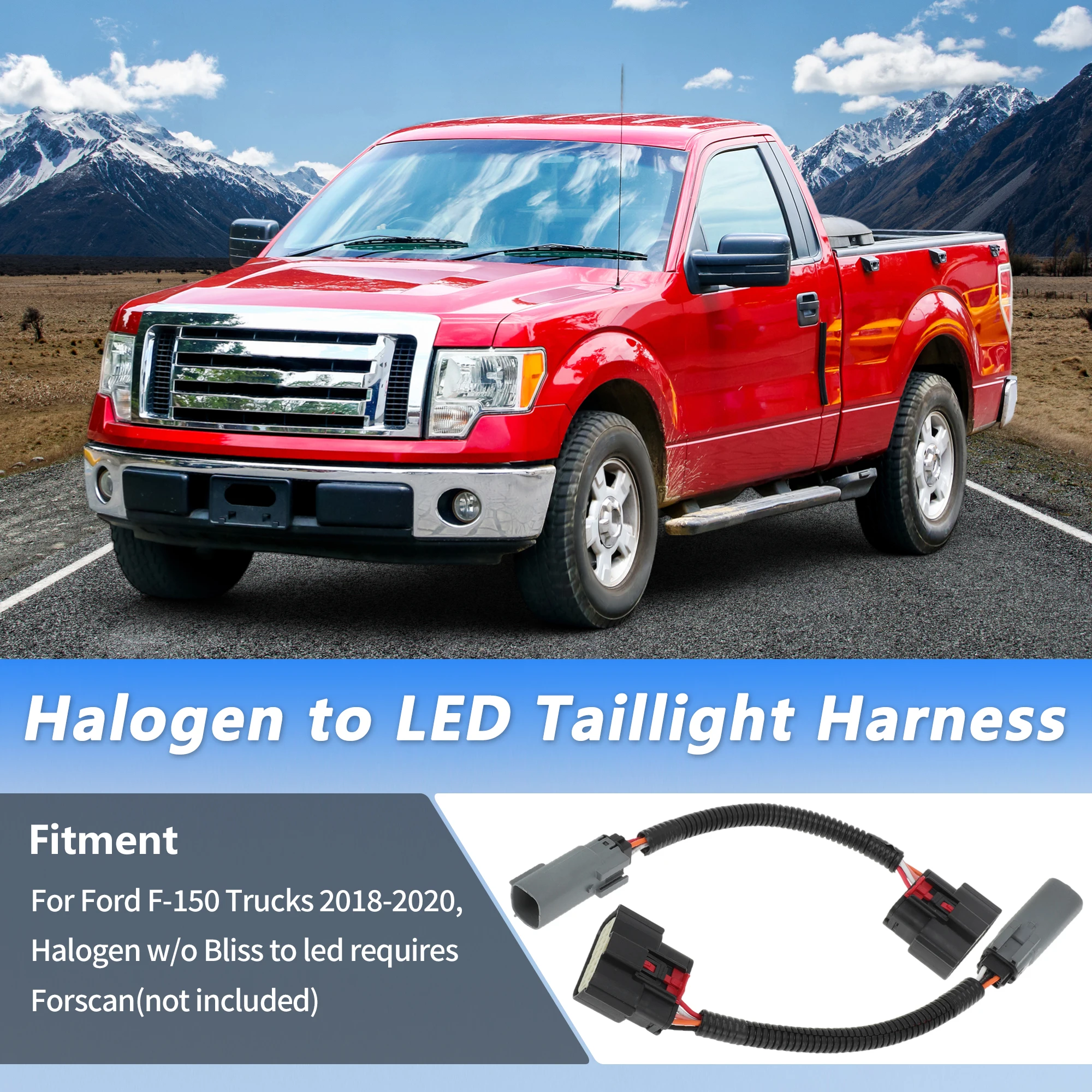 포드 F-150 2018 2019 2020용 UXCELL 할로겐에서 LED 후미등 어댑터 하네스 키트로 전환
