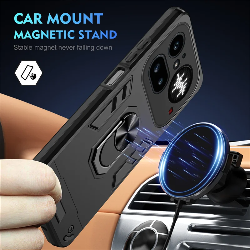 Rugged Shockproof Protective Case with Ring Stand Holder