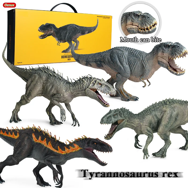 Oenux Savage Jurassic Indominus Rex Action Figures Tyrannosaurus Open Mouth Dinossauro World Animals Model Kid Toy Gift With Box