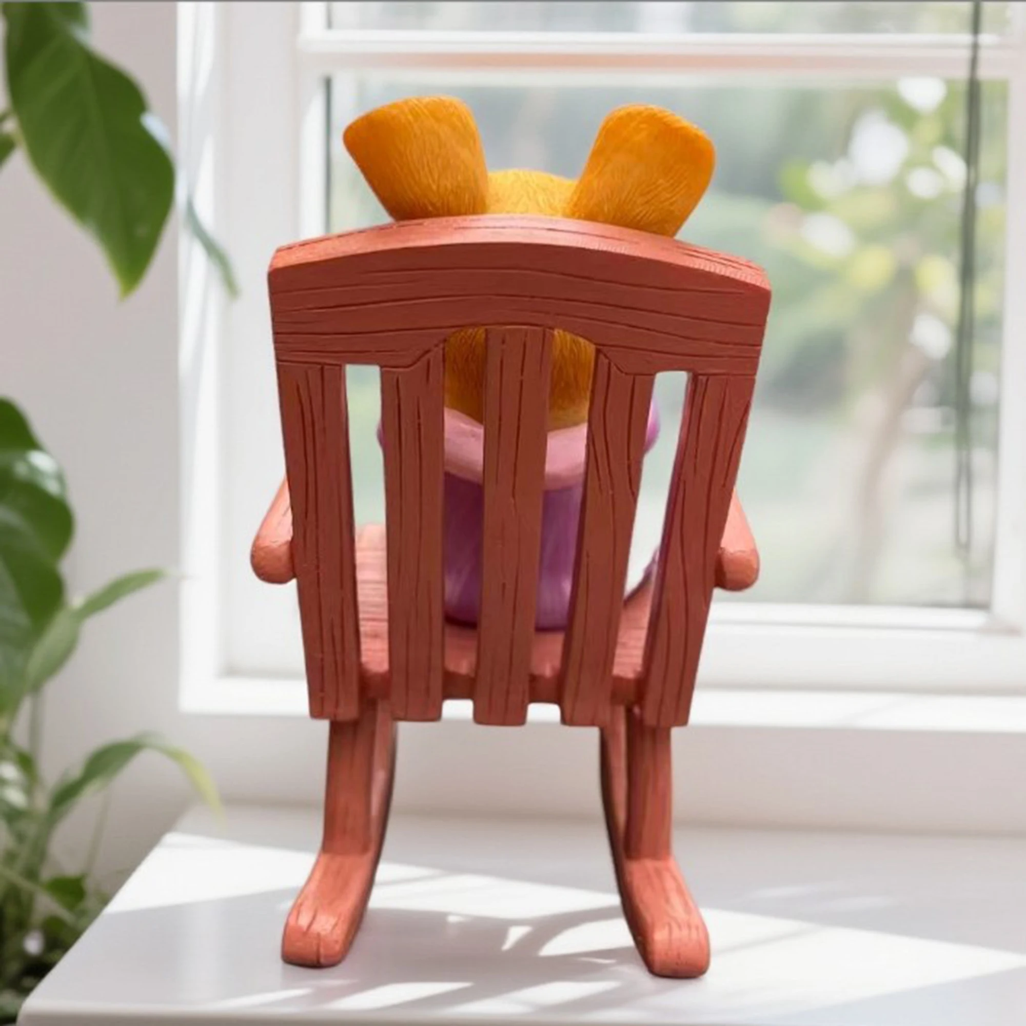 Easter Bunny Figurines Adorable Resin Rocking Chair Rabbit Statue Easter Bunny Decorations for Home Holiday Season Festivities