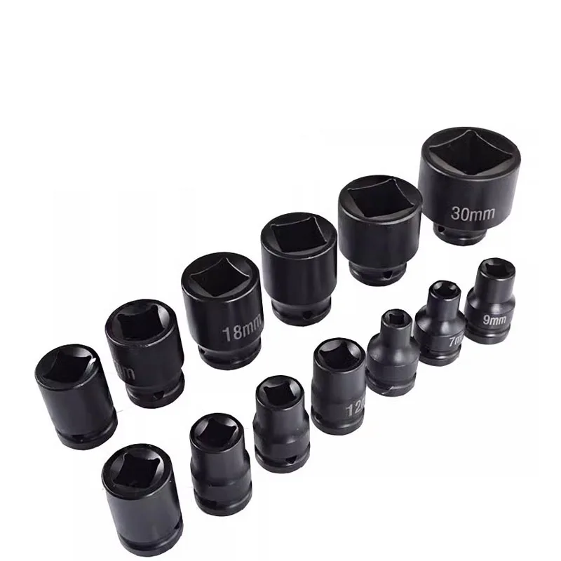 Impact Square Socket 1/2" Drive Heavy Duty 4 Point Air Socket Wrench  Square Head Screw 5-30mm for Choose 4