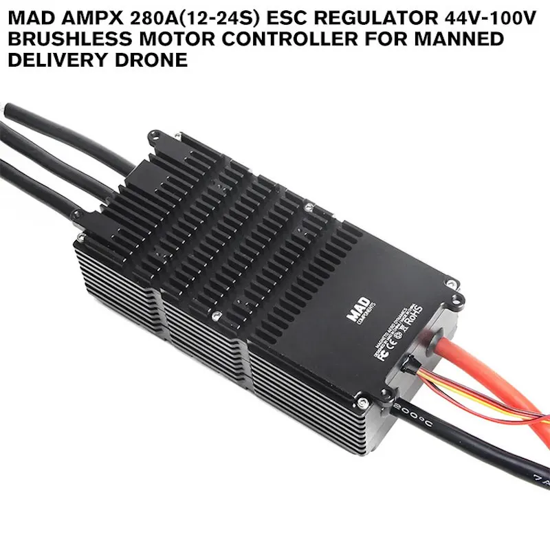 MAD AMPX ESC 레귤레이터, 브러시리스 모터 컨트롤러, 유인 배송 드론용, 280A(12-24S), 44V-100V