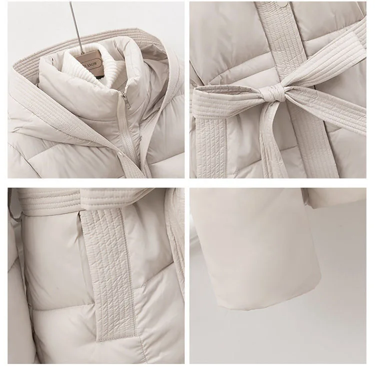 2026 New Winter Hooded Long Sleeve Solid Color Black Cotton-padded Warm Loose Big Size Jacket Women Parkas Fashion Outwear