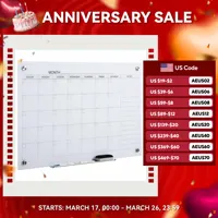 Wall Mounted Glass Organizational Daily Activity Board W/Markers and Dry Eraser 1