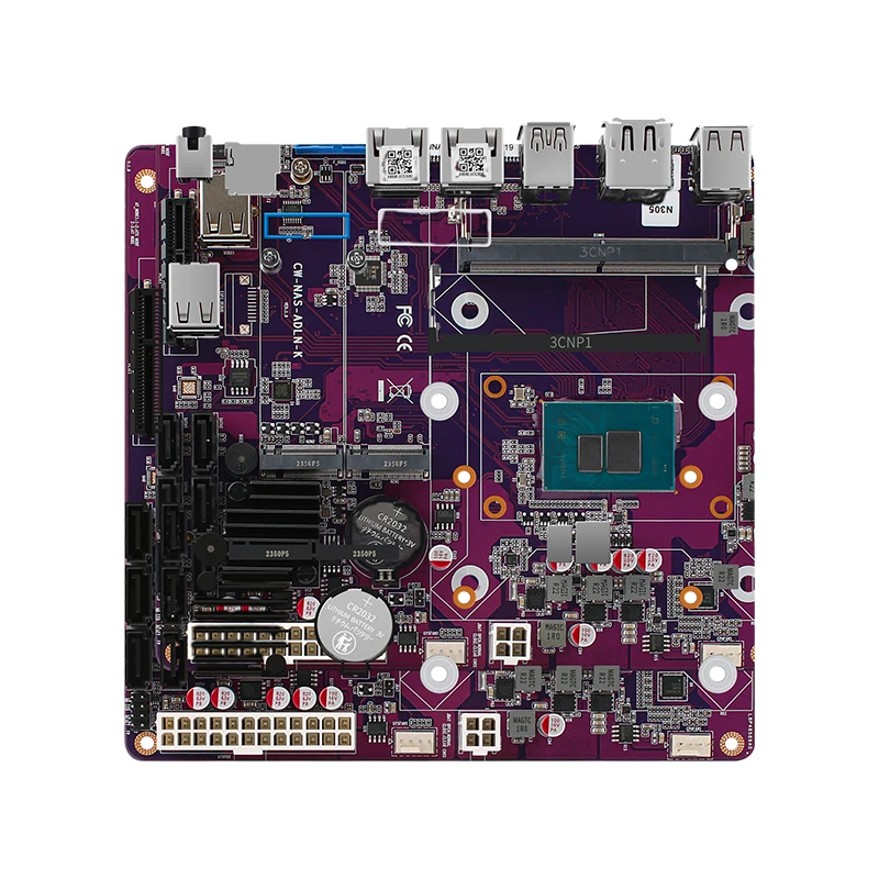 6-Bay NAS Motherboard i3-N305 N355 N100 N150 1*PCIEx4 2*Intel i226-V 2.5G Firewall 2*M.2 NVMe 6*SATA3.0 DDR5 Mini ITX Mainboard 4