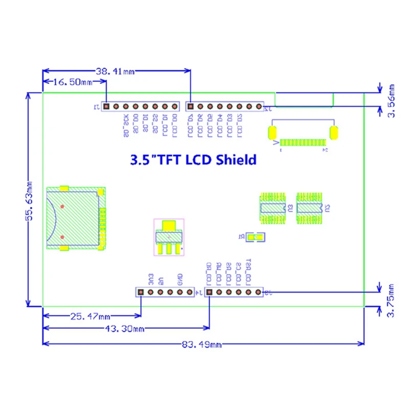 3.5 ġ TFT ÷ ũ  320X480 HD LCD ũ, Arduino Mega2560 R3  TFT ÷ 