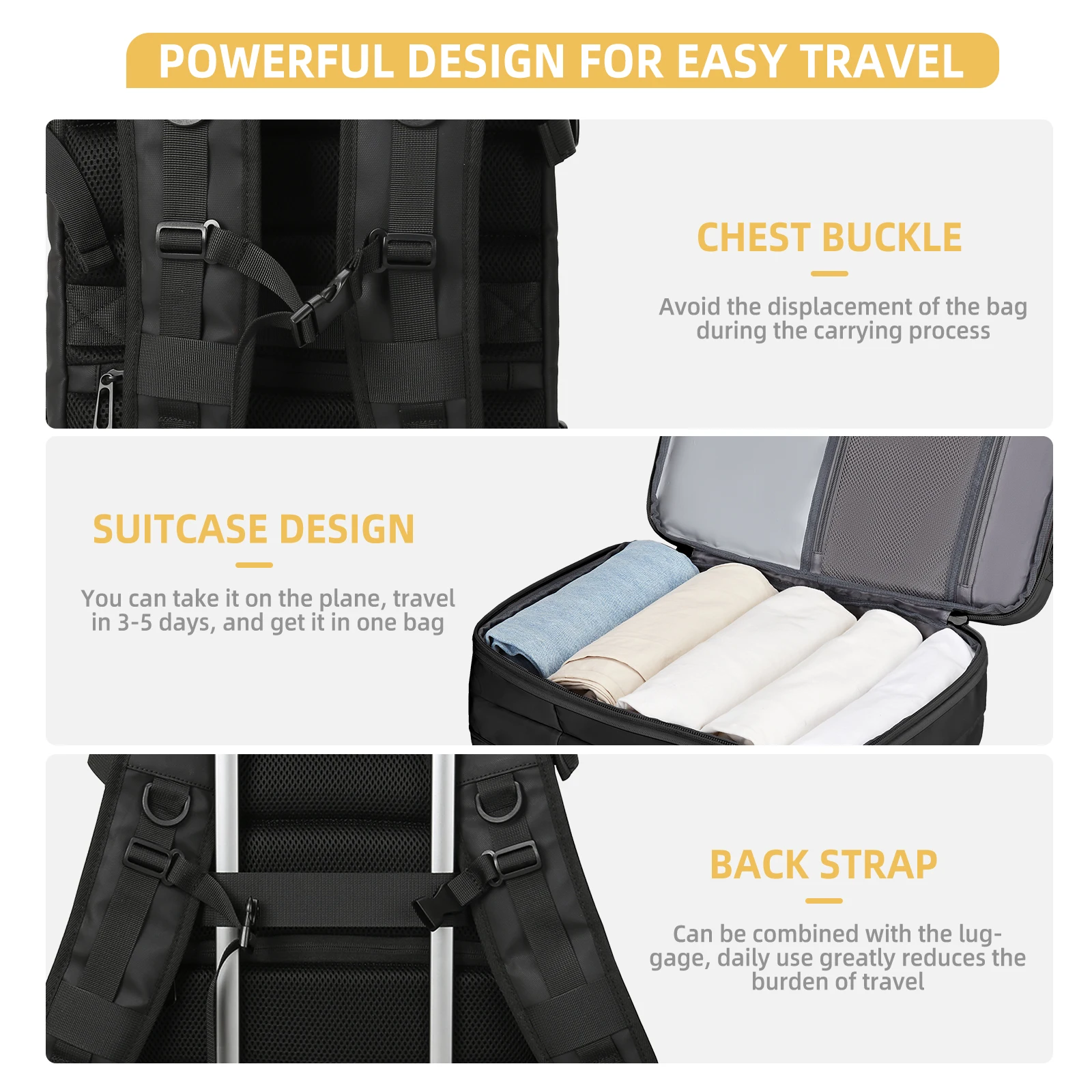 Business Travel Backpack for Men Women, Large Capacity Carry on Waterproof Expandable Backpacks Laptop Bag Hand Luggage Backpack