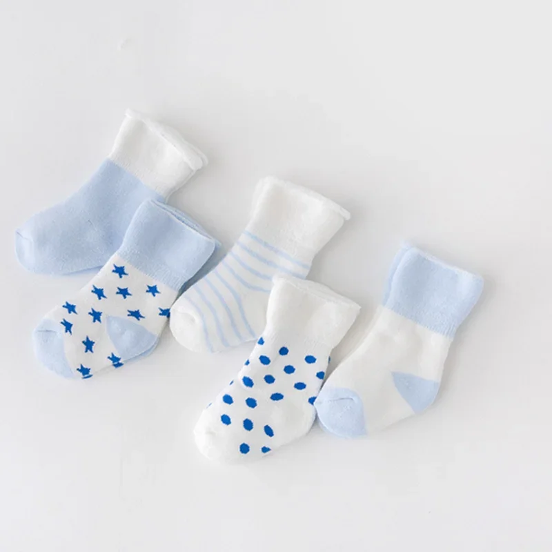 5Pair/lot New boy and girl baby socks thick newborn autumn and winter warm foot sock baby socks
