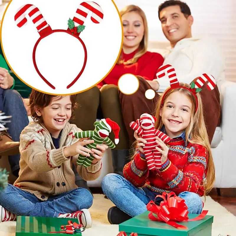 Christmas Headbands Cartoon Red Santa Claus Hairband Santa Claus Leg Hairband Xmas Kids Favor Gifts Xmas Decoration Supplies