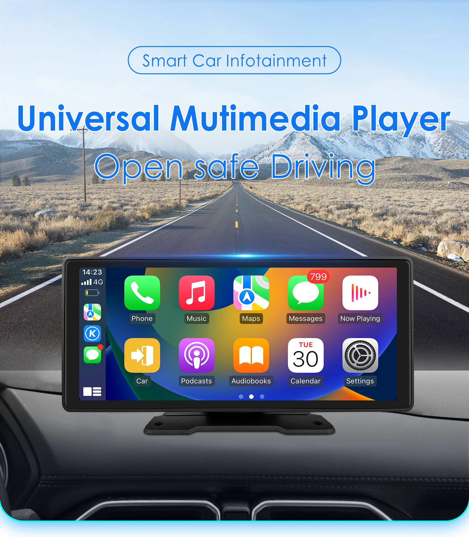 10.26 inch Touch Screen Car Portable Video Player Tablet Wireless 