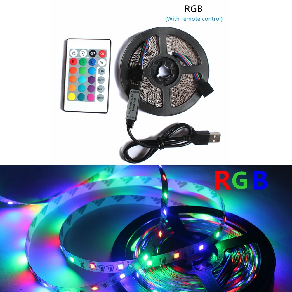 Rgb Usb 5V Led Strip Lights For Smart TV Backlight Night Light Living Gaming Wall Room Christmas Decor Lighting Atmosphere Lamp led strip lights led strip light led light strip