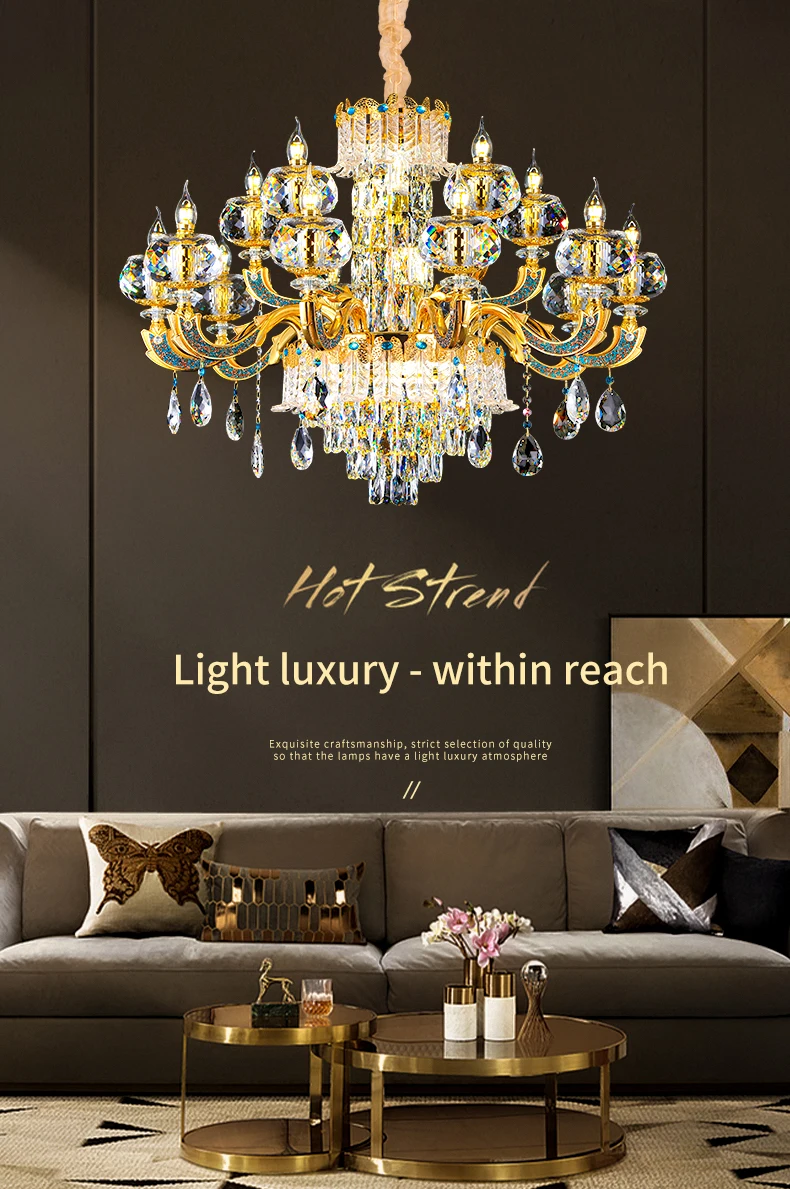 MODERN LUXURY CANDLE CRYSTAL CHANDELIER - LODAMER