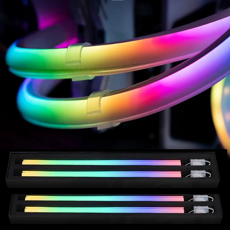 Ezdiy-fab Shenguang Água Tubo de Refrigeração 5v Argb 3pin Sync Faça Você Mesmo Decorativa Água Refrigeração Neon Embalagem Colete
