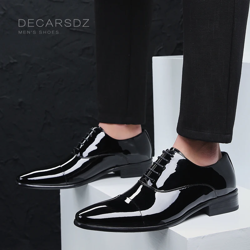 DECARSDZ Men Dress Shoes Autumn 2023 Mens tuxedo shoes Men High Quality  Leather Comfy Business Man Formal Shoes Autumn Men Shoes