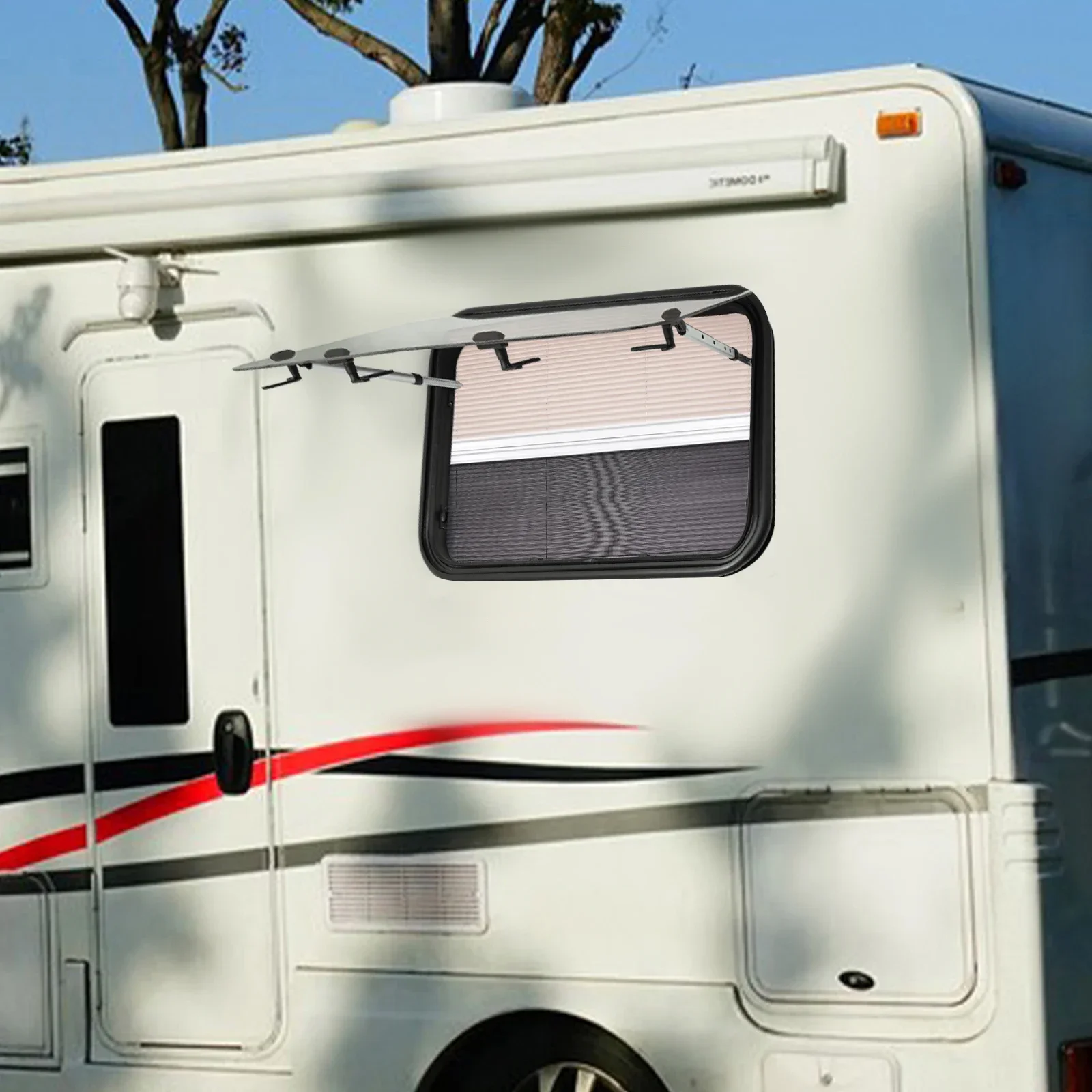 Notausstiegsfenster für Wohnmobile, 35,43x21,65 Zoll, Dickes Sicherheitsglas mit Fliegengitter für 1,18 Zoll Wandstärke – Detail 2