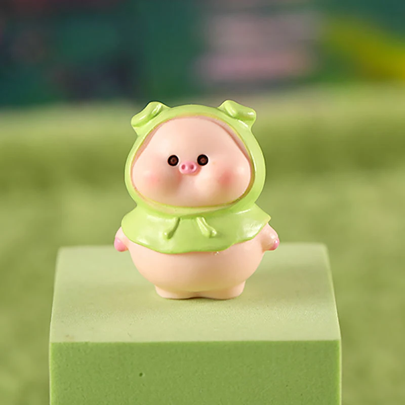 Mini Cute Pig Figurine Animal Model Moss Micro Landscape Home Decor Miniature Fairy Garden Decoration Accessories