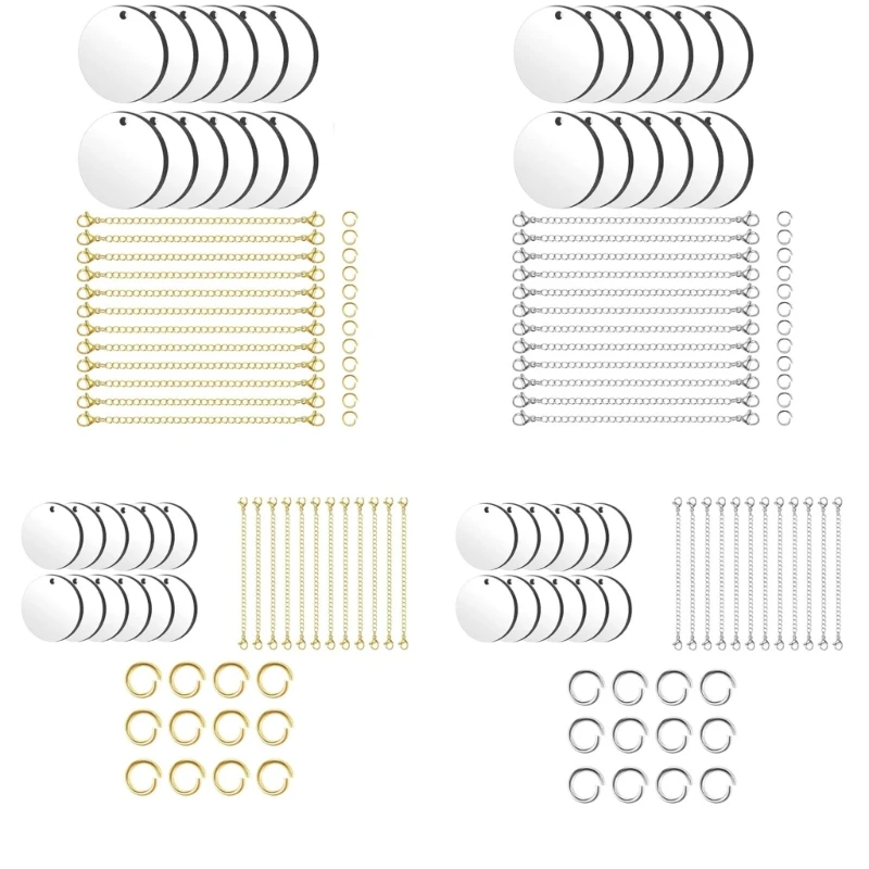 

Pack of 36/72 Metal Pendants Blank Sublimation Keychains Charm Accessory for Cup 667A