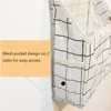 Dormitory Wall Hanging Storage Bag Wall Door Wardrobe Table Top Fabric Cotton Linen Organizer Basket For Books CD Magazine 4