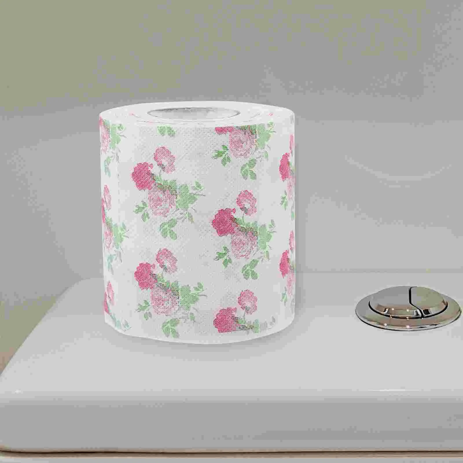 

2 Rolls of Decorative Toilet Paper Pattern Disposable Toilet Paper Napkins Tissue