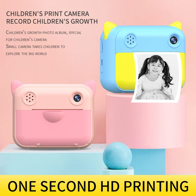 Cámara de impresión instantánea para niños, cámara térmica de fotos digitales para juguete de niña, cámara de vídeo para regalo de cumpleaños 5