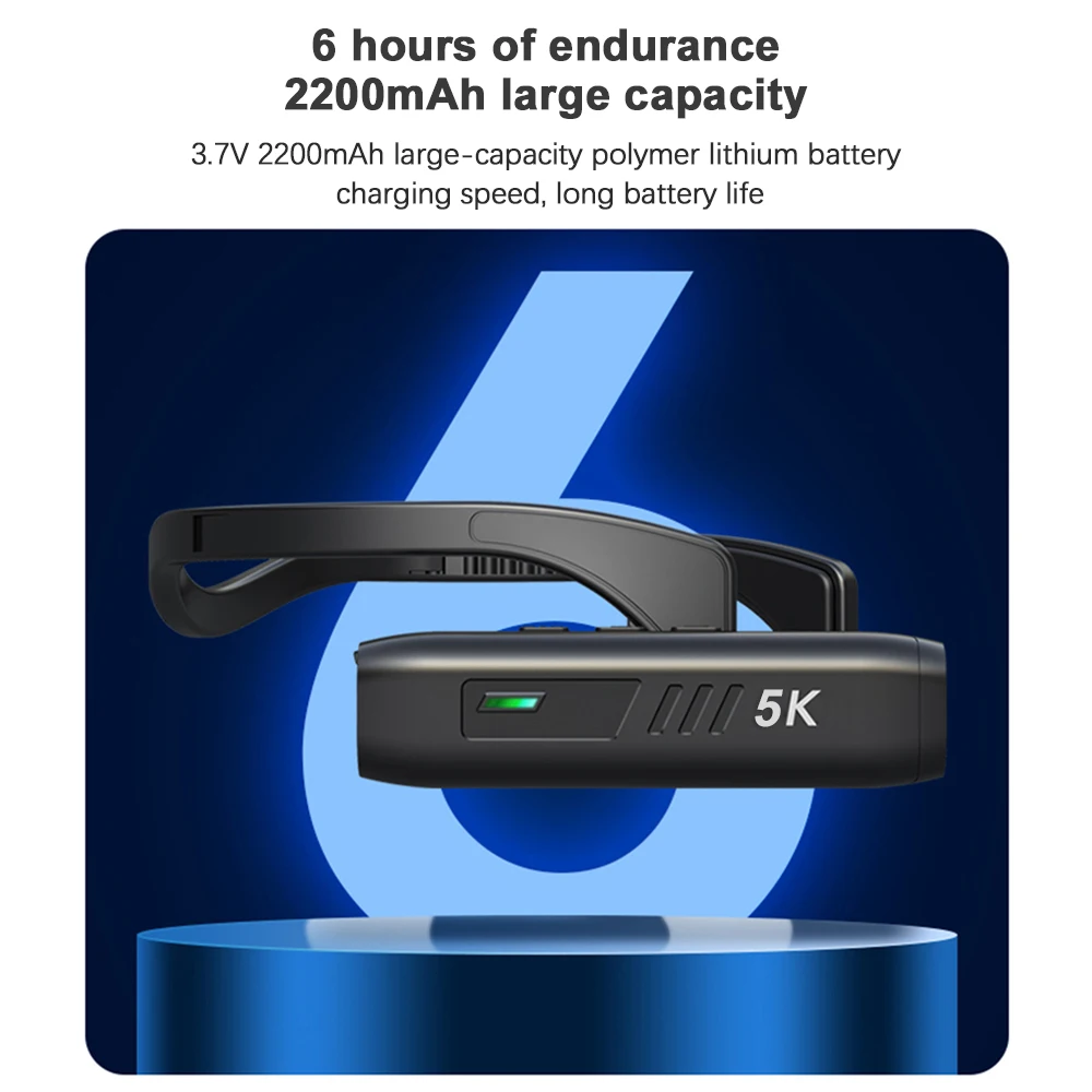 Andoer 5K Action Camera Head Mounted Camera Wearable Video Camera Camcorder Webcam 30MP IPX5 Waterproof for Vlog Video Recording 5