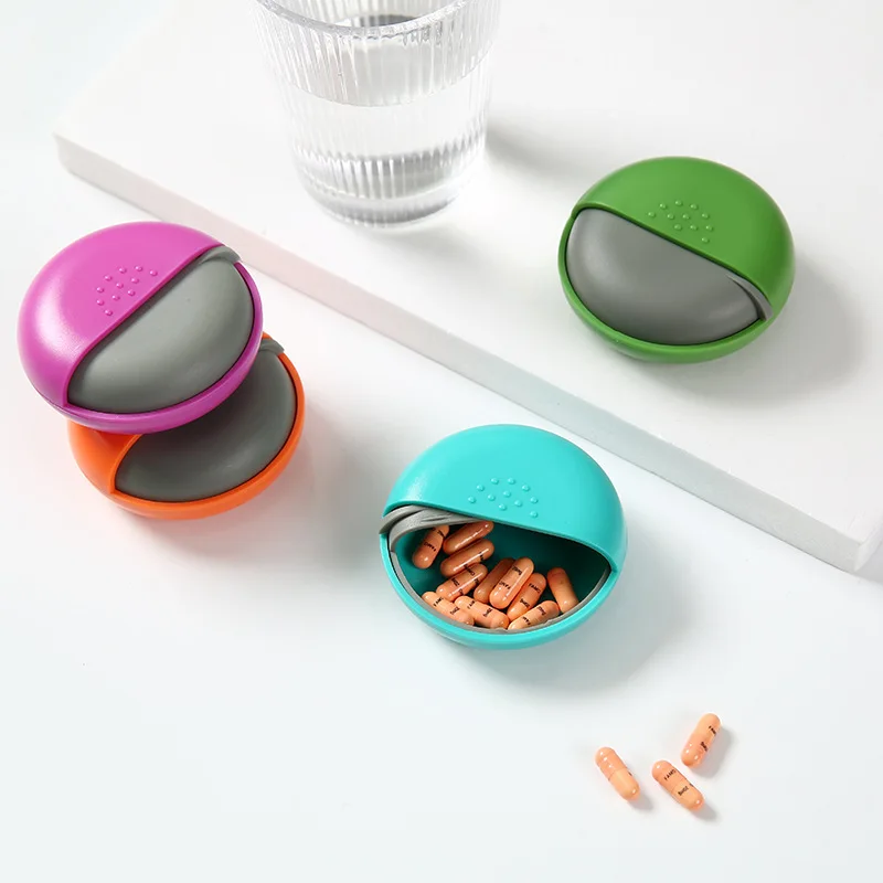 Single Pill Cases Cellcontainer for Travel Pill Box with Seal Ring Small Box for Tablets Wheat Straw Container for Medicines