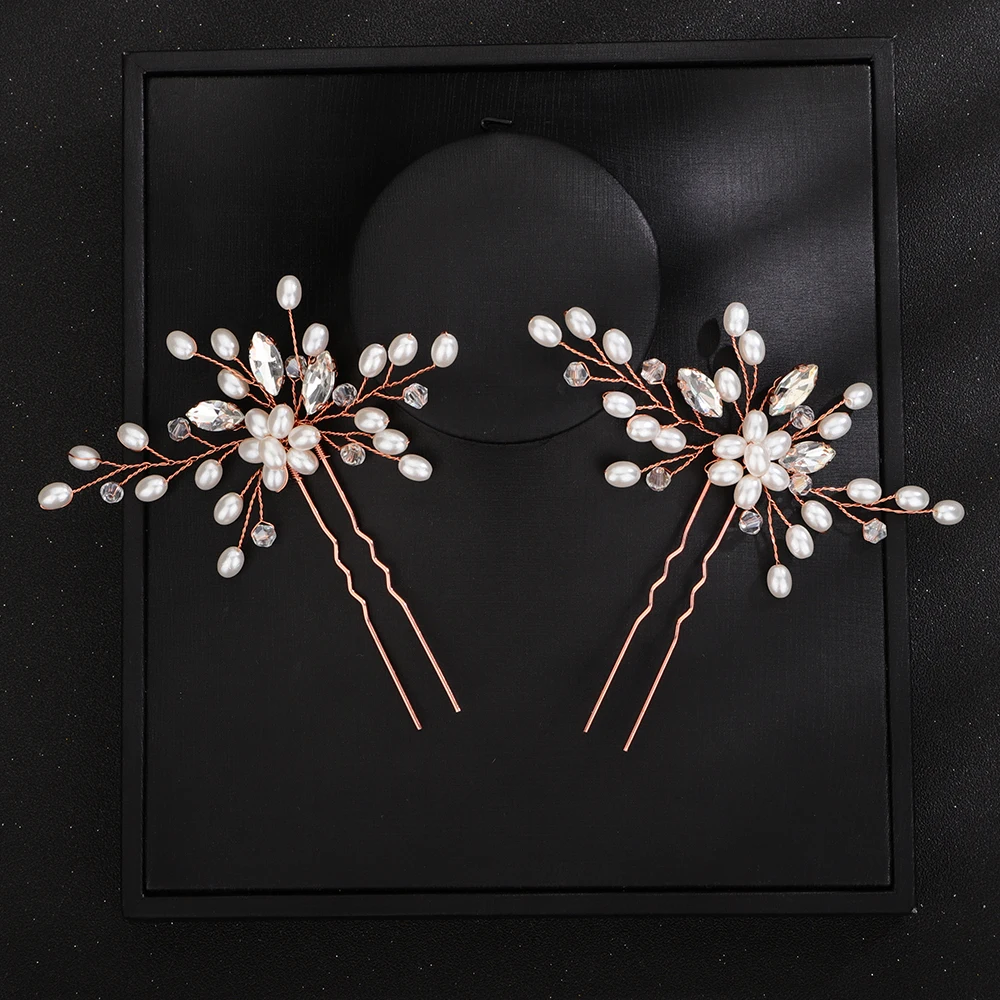 Bridal Hairpins Silver Rhinestone Headpiece for Women Pearl Wedding Hair Accessories Jewelry Handmade Party Headdress Ornament hair accessories,bridal hair accessories,crown headband