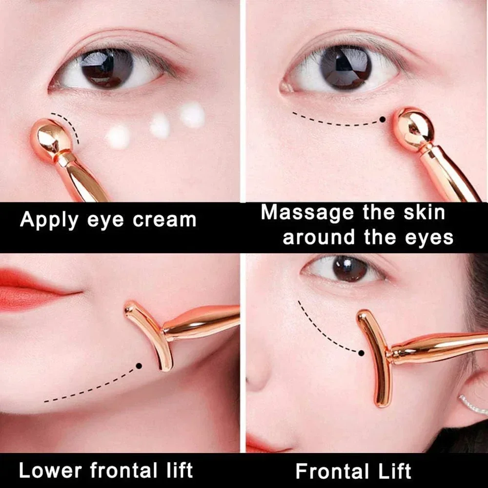 Metal Eye Cream Applicator Tool Eye Roller for Eyes Puffiness Wrinkle Facial Massager Tool for Skincare Eye Women Massager Gift