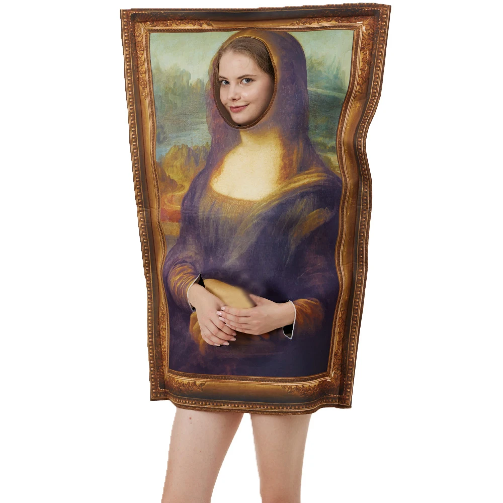Kids Mona Lisa Costume – Funny Famous Painting Halloween & Cosplay Outfit For Toddlers - View #14