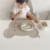 Cute Bear Shape Silicone Placemat Waterproof Heatproof Table Mat Feeding Food Grade Placemat