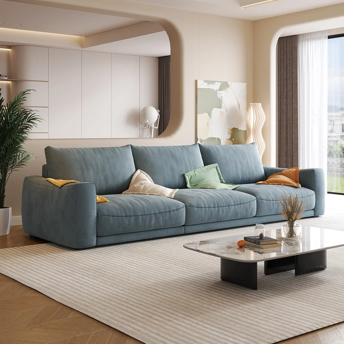 

Nordic Italian minimalist technology flannel art sofa guest