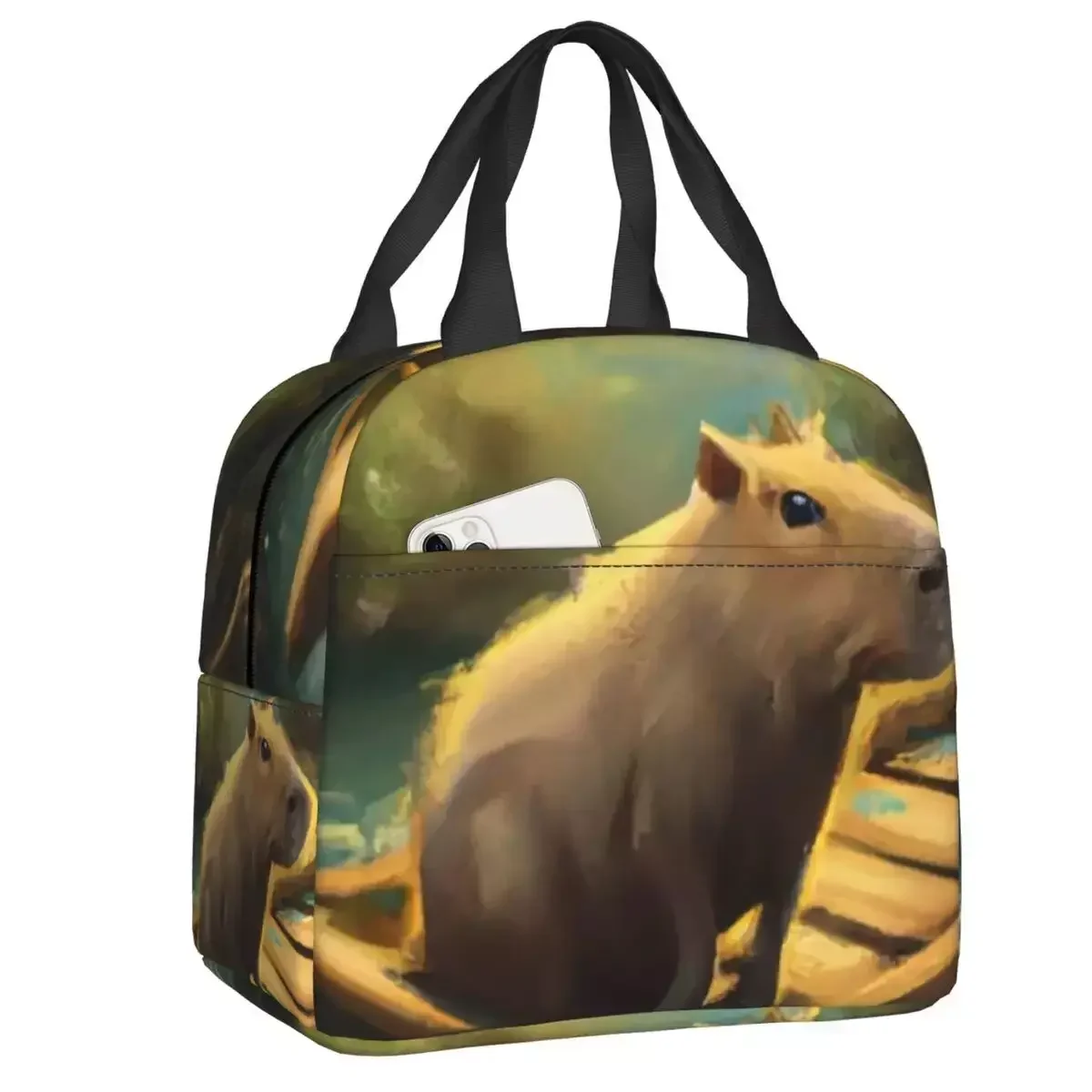 

2024 New Custom Cartoon Capybara Lunch Bag Women Thermal Cooler Insulated Lunch Box for Adult Office