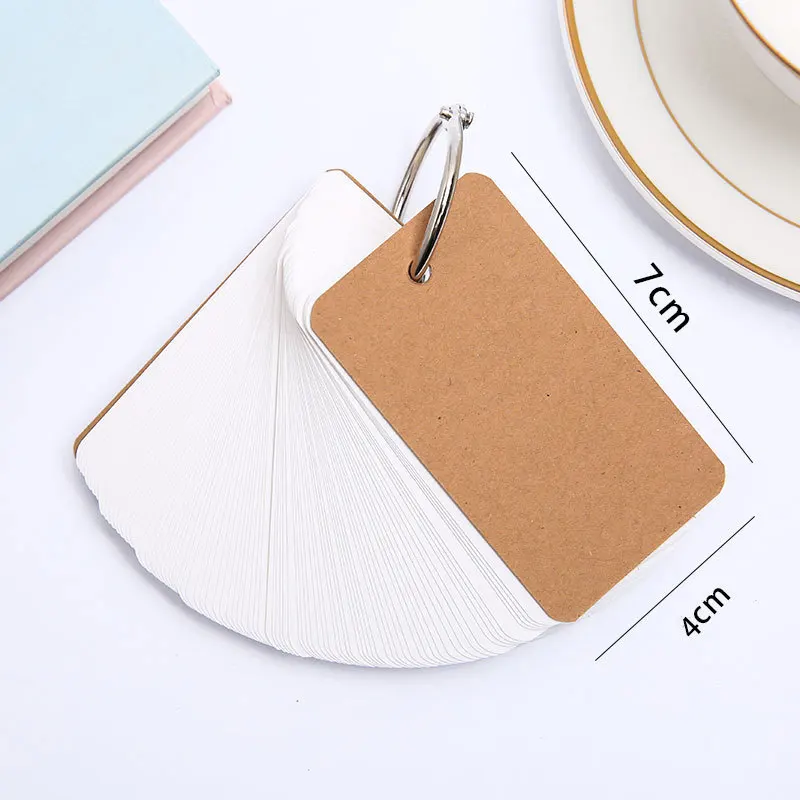 100 Sheets/pc Blank Loose Leaf Ring Memo Pad Single Binder Ring Notepad Dismountable Message Card Mini Portable Sticky Note