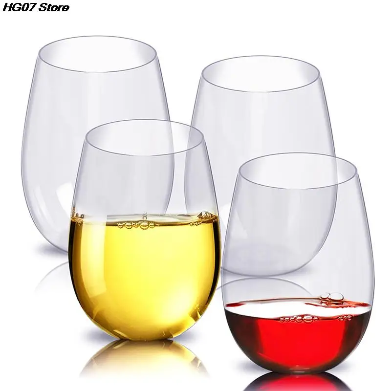 Plastic Wine Glass Shatterproof Unbreakable PET 1/2/4pcs, plastic wine cup