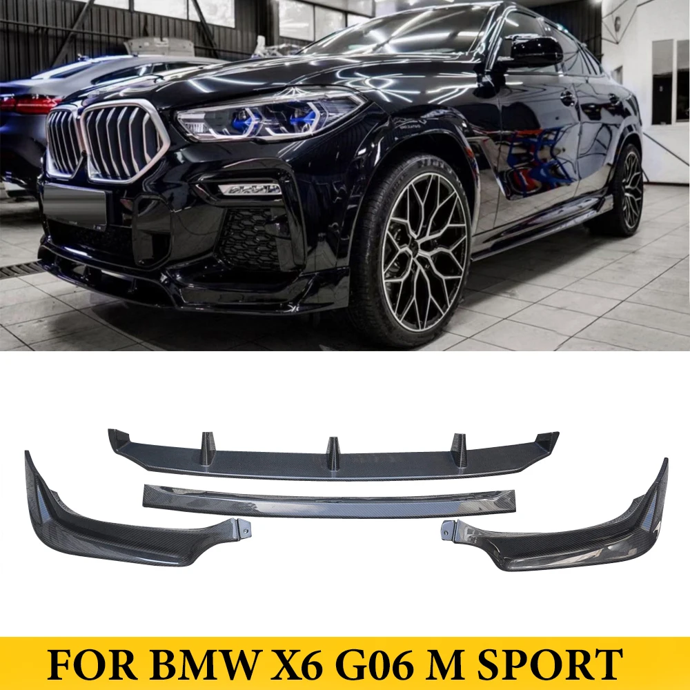 

For BMW X6 G06 M-Sport 2020-2021 Carbon Fiber Front Bumper Lip Spoiler Car Styling