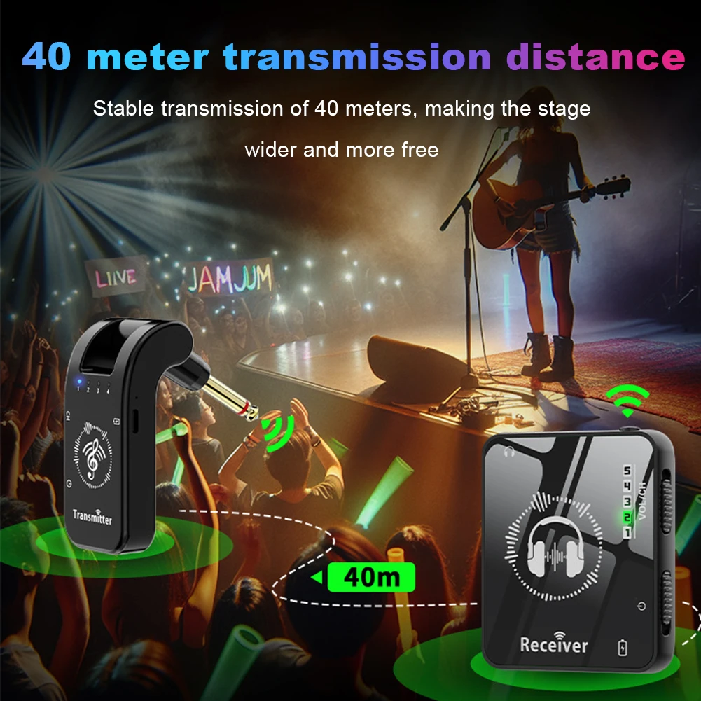 Wireless in Ear Monitor System Rechargeable Transmitter Receiver 10H Battery Life for Studio Band Rehearsal Live Performance wireless in ear monitor