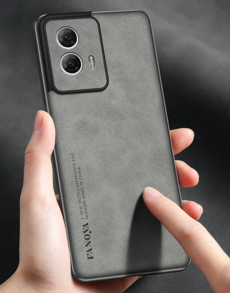 Premium Frosted PU Leather Anti-Shock Hard Case - Sleek Matte Finish