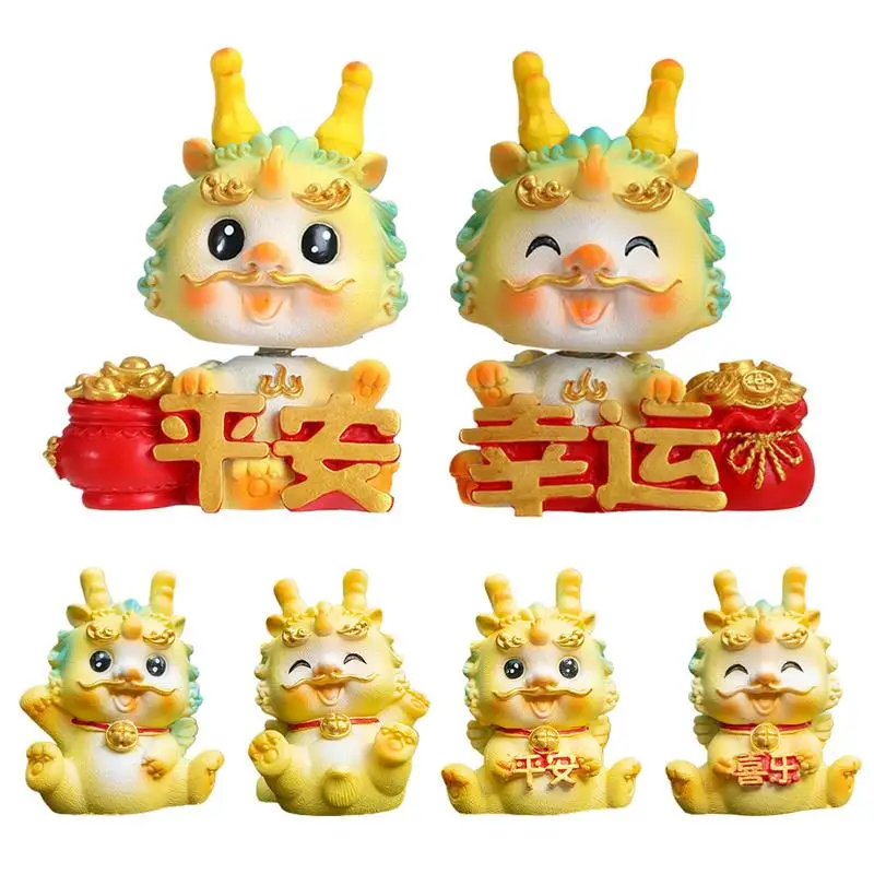 

Dragon Bobbleheads For Car Dashboard Dragon Zodiac Decorative Figurine Shaking Head Auto Dragon Decor auto interior ornaments
