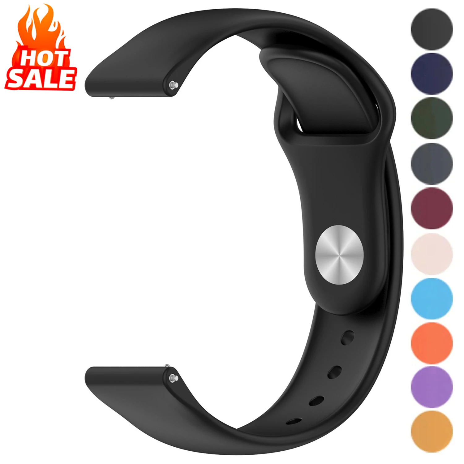 Versatile Silicone Sport Watch Strap - 20mm/22mm Adjustable Band