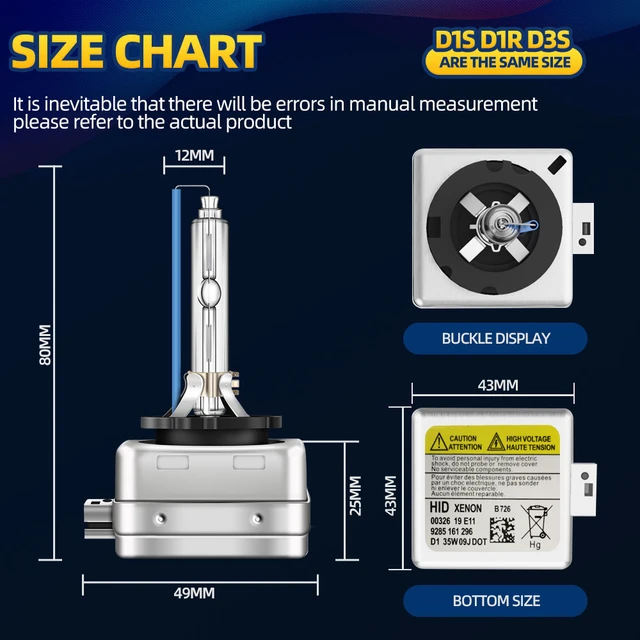 D3S 35W 6000K Diamond White Xenon HID Headlight Bulbs