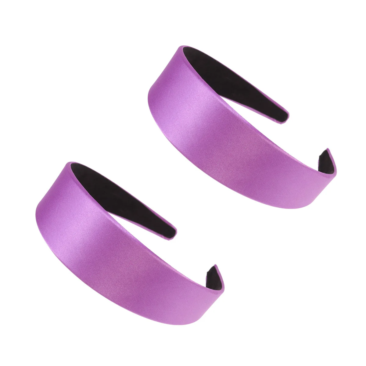 

2 Pcs Hair Hoops Band Headband Broadside Elegant Solid Color Women's Accessories
