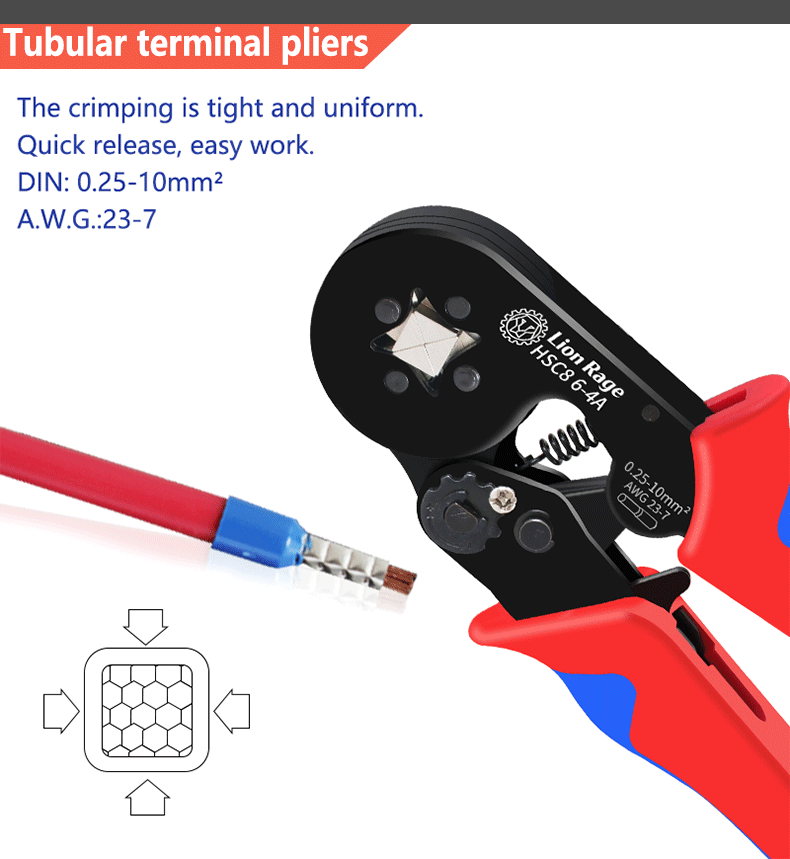 Amazon | 管状端子圧着工具ミニ電工ペンチ HSC8 6-4A/6-4 0.25
