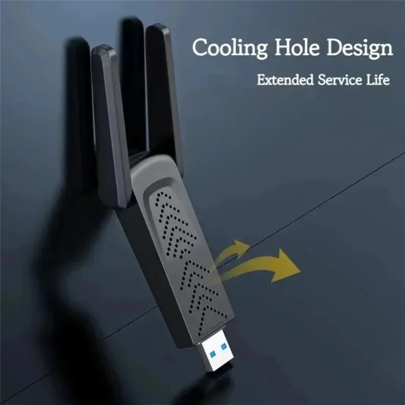 PC 데스크탑 노트북용 무선 USB 와이파이 어댑터, 1200Mbps 와이파이 동글 USB 네트워크 카드, 듀얼 밴드 2.4G, 5.8G 리시버, 1300Mbps