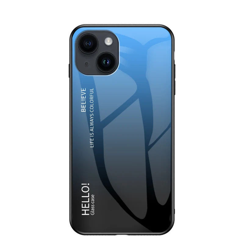 Vibrant Gradient Tempered Glass Phone Case with Colorful Back Design