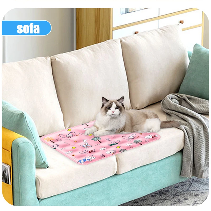 Pet Cooling Mat Dog Cat Sleeping Pad Cool Ice Silk Moisture-proof Mattress Cushion Summer Small Animal Cold Bed