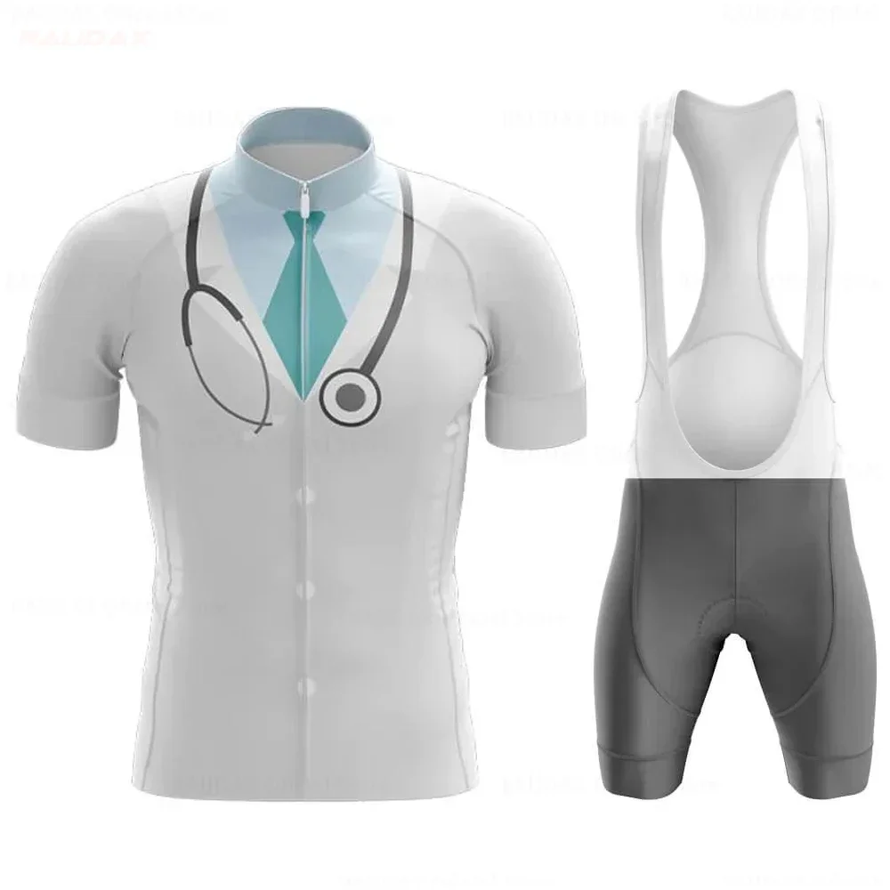 Men Short Sleeve Cycling Jersey Set Summer Doctor professional suit clothes Sportswear Bicycle Suit Mountain Cycling Jersey