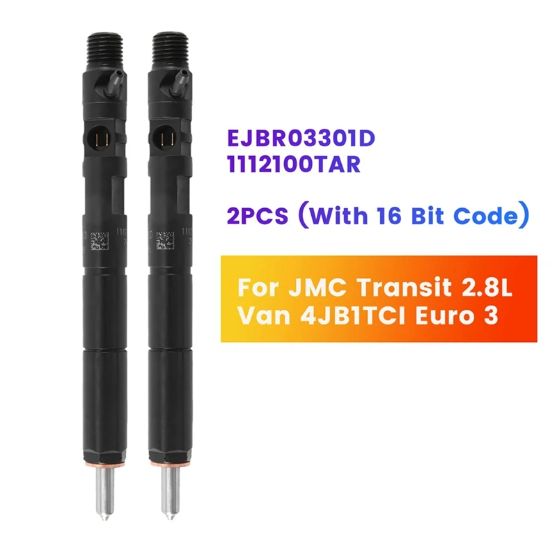 

Новый Дизельный топливный инжектор EJBR03301D 1112100TAR (с 16-битным кодом) для Delphi JMC Transit 2.8L Van 4JB1TCI Euro 3, 2 шт.